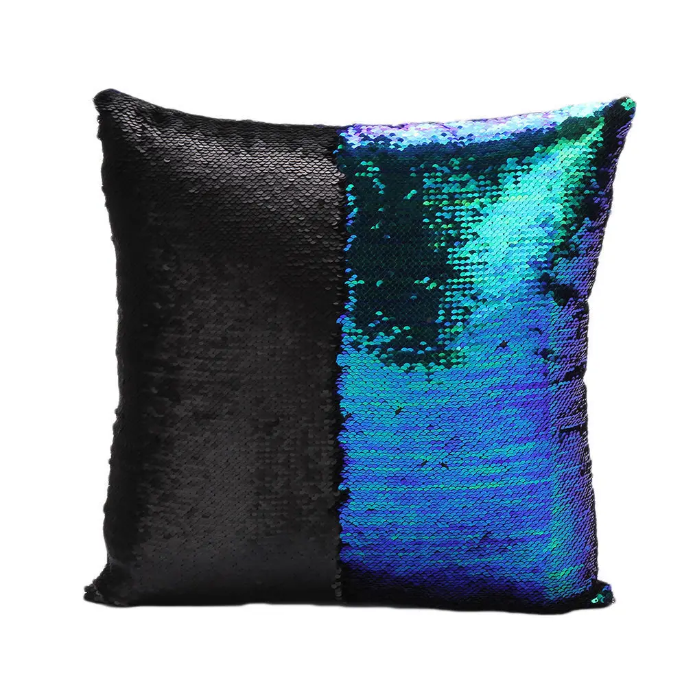 40*40 Sequin Mermaid Pillow Color Changing Swipe Hand Fun Pillows Two tone reversible writable
