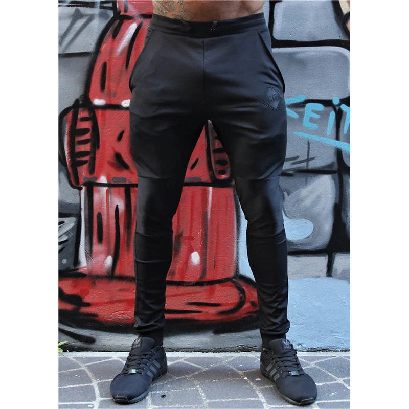 

2018 GYMS Runing Men Pants Compress Joggers Leggings Men Fitness Workout Summer Sporting Fitness Male Breathable Long Pants Male