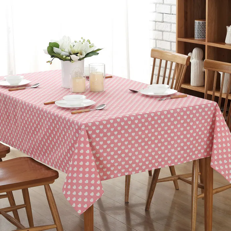 Free Shipping Christmas Pink Love Heart Simple Love Square Tablecloths