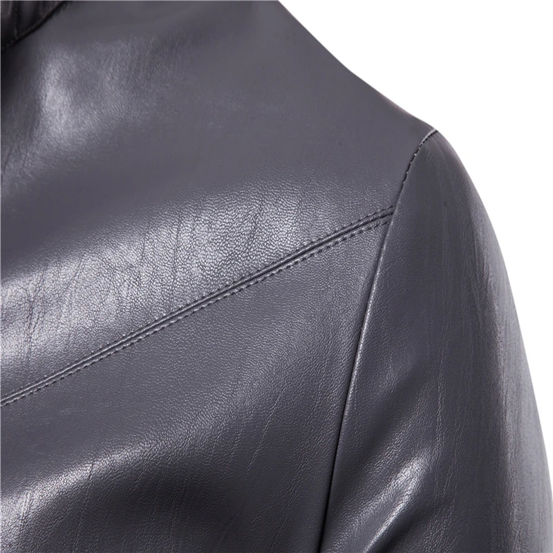  Black PU Jacket Men Autumn Blue Motorcycle Coat mens leather jacket Fashion casual Jaqueta