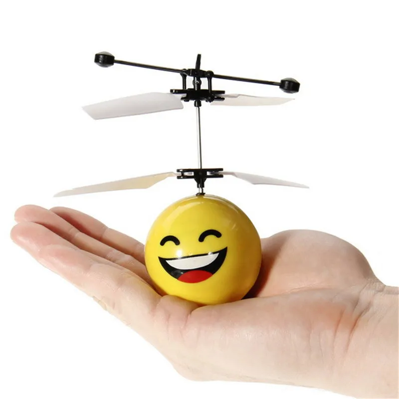 Mini Drone Hand Induction Flying Ball Facial Expression Toy Funny RC Helicopter Aircraft For Kid