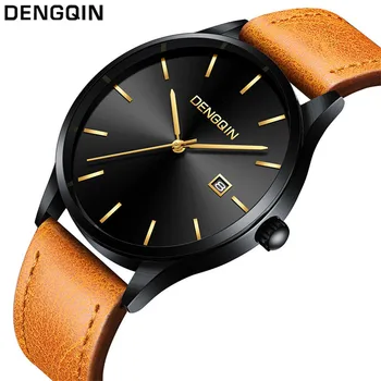 

Retro Unique Creative Men's Casual Stainless Steel Case Leather Band Quartz Analog Date Army Military Sport Clock Wrist Watch