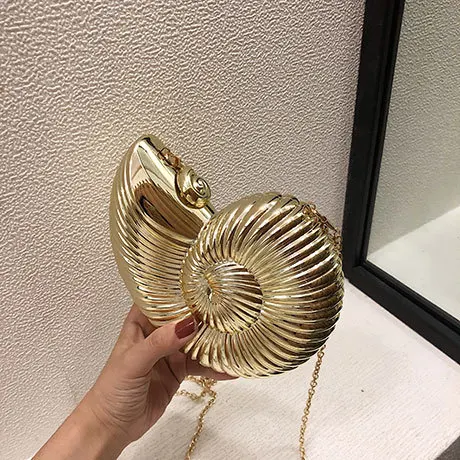 Women Style Bags Cute Shoulder Bag Conch Shape Chain Crossbody Bag Acrylic Shell Phone Bags Handbag Purse