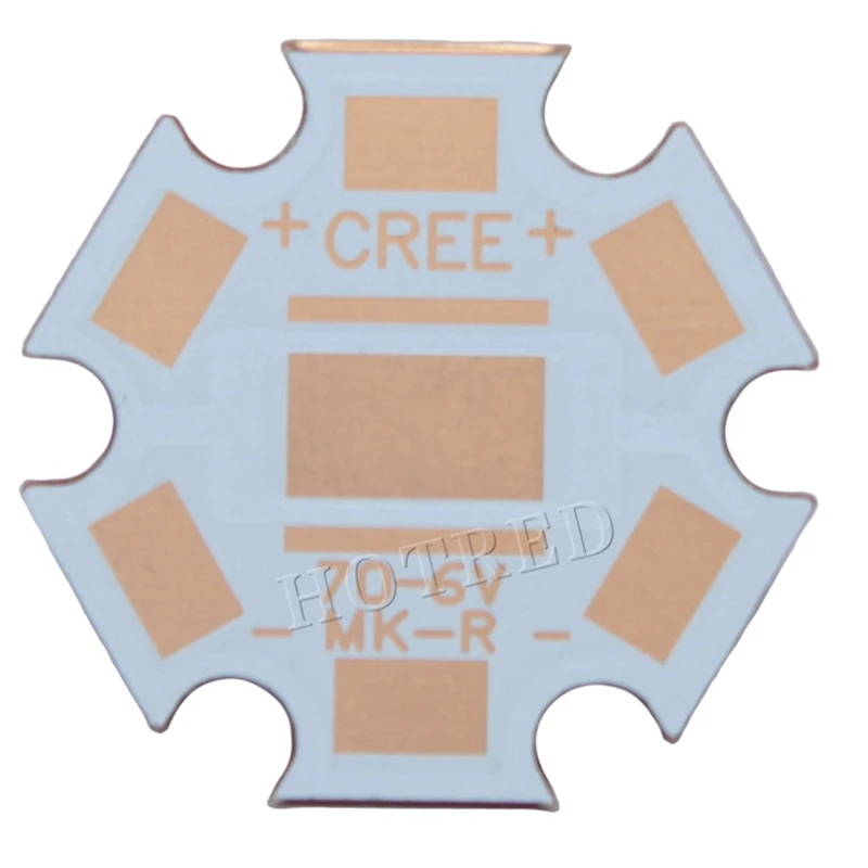 10 шт. 20 мм Cooper PCB Cree XPG XPG2 XPE XPE2 XML XML2 XHP50 XHP70 MKR 4 3535 светодиодный XTE 6 в/12 В теплоотвод 16