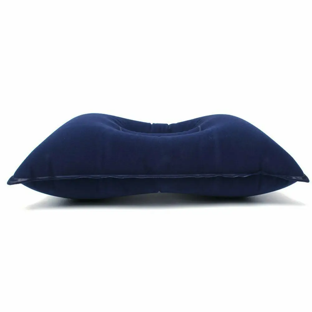 

Portable Pillow Travel Air Cushion Inflatable Double Sided Flocking Cushion Camp Beach Car Plane Hotel Head Rest Bed Sleep