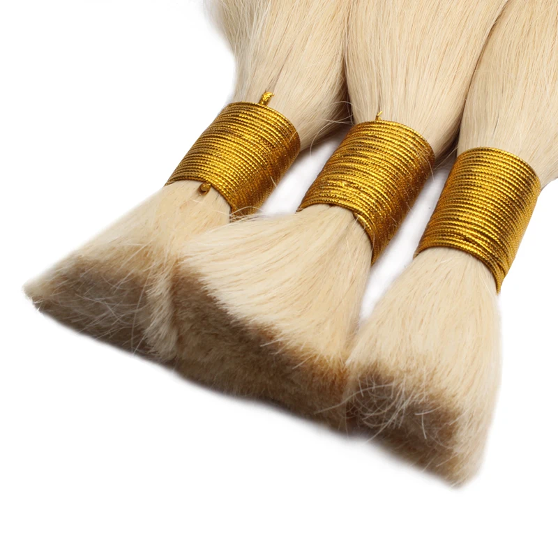 Addbeauty Bulk Human Hair For Braiding 1 Bundle Free Shipping Blonde 613 Natural Color Brazilian Straight Virgin Hair Extensions