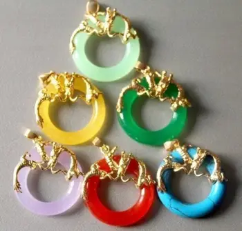 

FREE shipping> >>>>Jewelry 6 piece Jade Circle Pendant Necklace