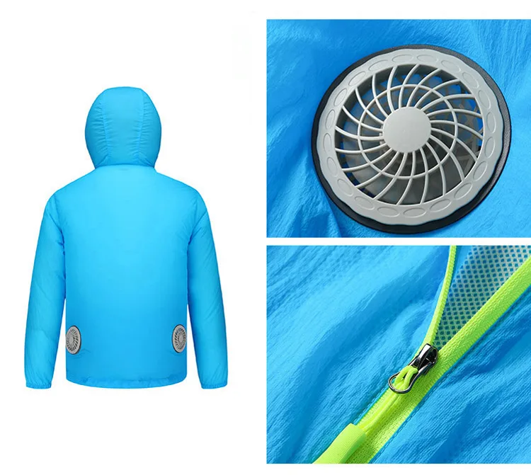 Air conditioning Jackets Summer Thin Breathable Cooling Fan Clothes Couples Outdoor Anti-heat Fishing Working Fan Clothing (12)