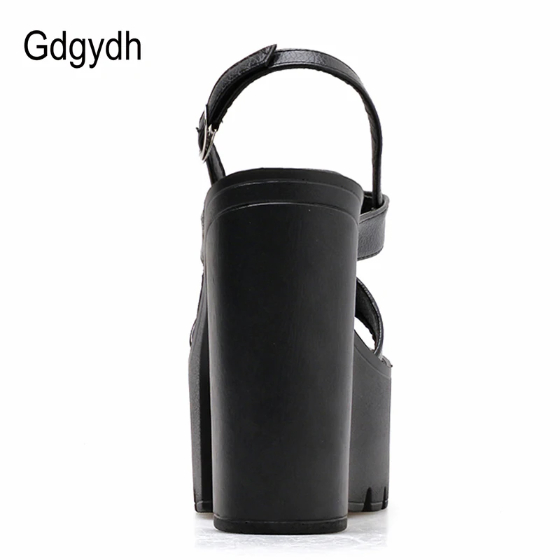 Женские босоножки на платформе Gdgydh черные Босоножки с открытым носком ремешком
