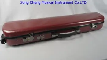 

Strong strengthen red fiber violin case with coded lock ,both hand shanks