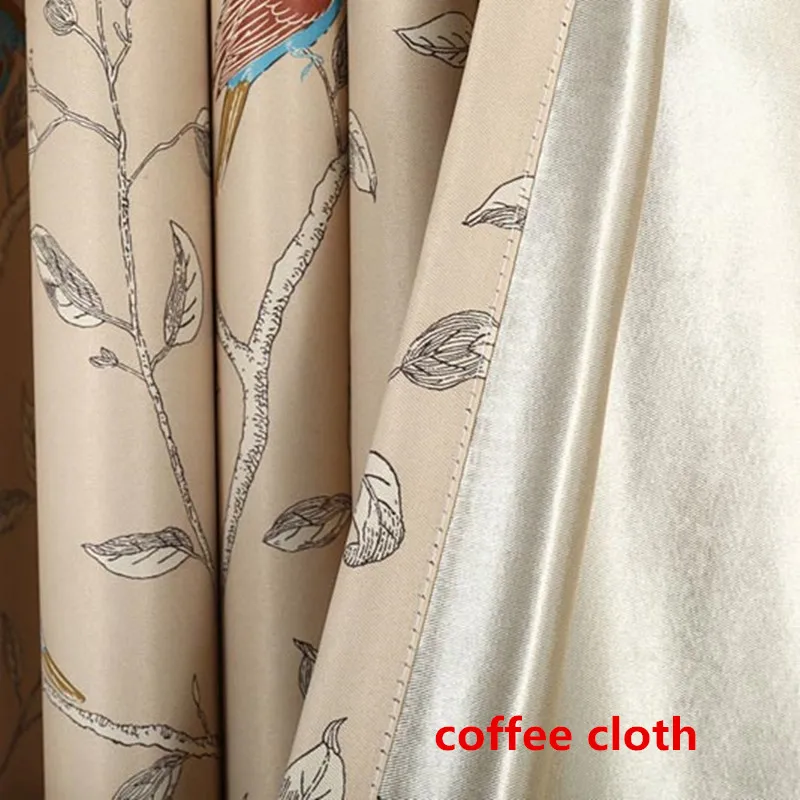 Деревенский цветок птица затемненные кофейные занавески s для гостиной зеленая ткань занавески для детей Спальня Мультфильм Тюль занавески p128& 35 - Цвет: Coffee Cloth