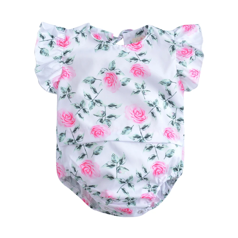 

Baby Rompers 2018 New Summer Style Baby Girls Clothes Cotton Rose Flower Newbron Clothes 0-24months Kids Jumpsuit
