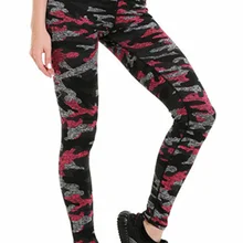 Для женщин розового цвета камуфляж Упражнение Леггинсы для женщин быстрое высыхание ботильоны Длина энергии Брюки для девочек Мотобрюки женская одежда