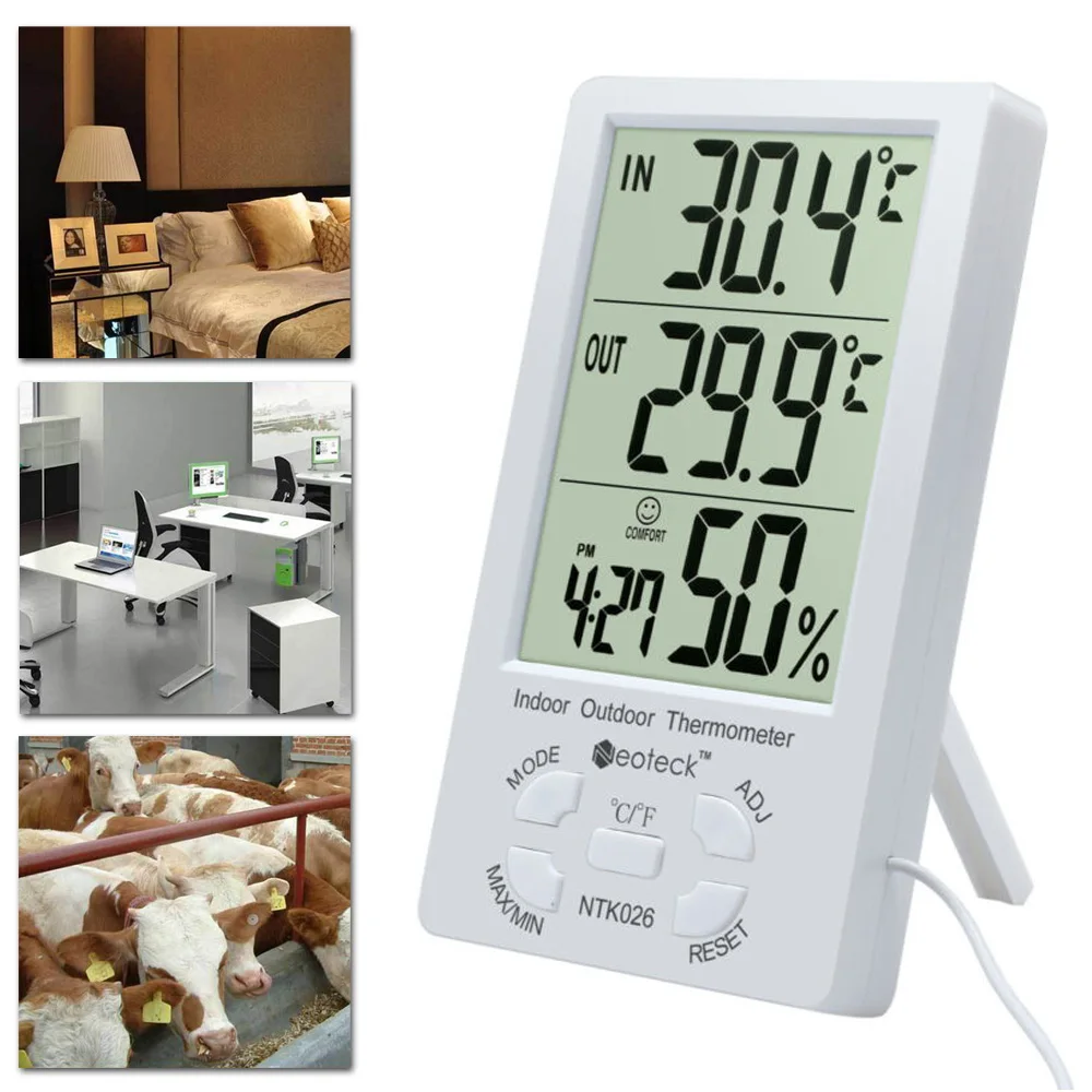 

Digital Thermometer Humidity Hygrometer Weather Indoor/Outdoor Hygrothermograph