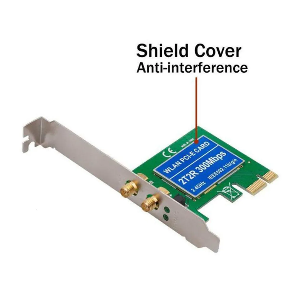 Buyincoins PCIe Экспресс Настольная Встроенная беспроводная сетевая карта 300 Мбит/с