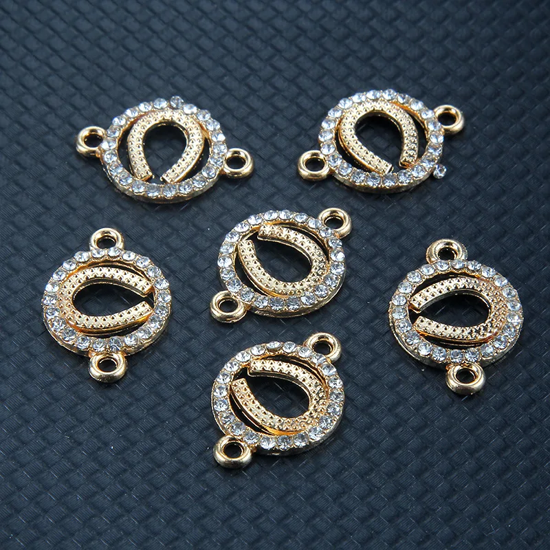 

TJP 10pcs Gold U Shape Horseshoe Connectors Charms Pendants Double Sided for Bracelets DIY Jewelry Making Findings 23x16mm