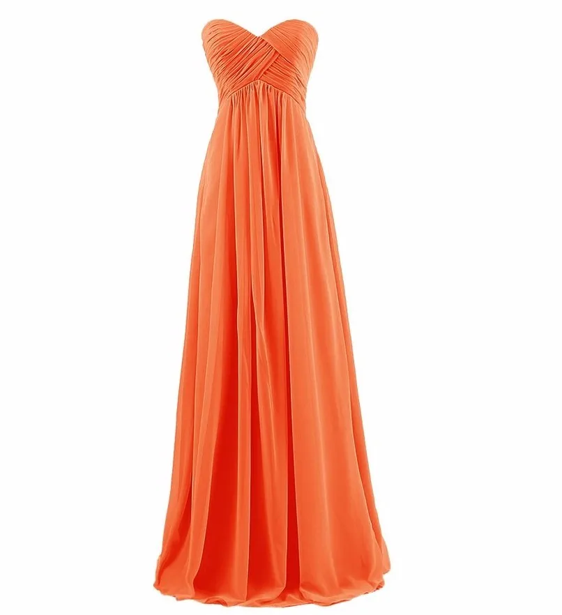 Elegant Chiffon Pleat Long Bridesmaid Dress