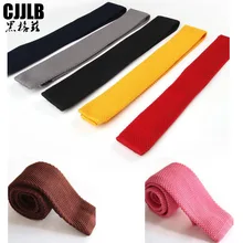 Новое поступление мужской модный Одноцветный галстук Вязаный Галстук простой узкий галстук тонкий тканый стильный мужской вязаный галстук сплошной цвет