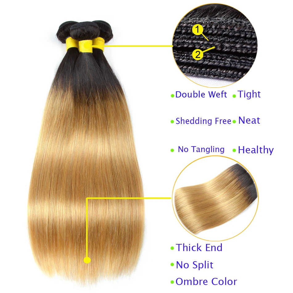 Straight hair ombre 3