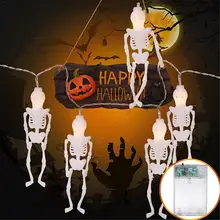 Светодиодный Скелет гирлянды с лампочками в форме ананаса 10/20 светодиодный Сказочный свет для Хэллоуина освещение в саду Chai(автономный аккумулятор