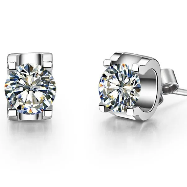 

0.3CT/Piece Romantic Jewellry Anti allergic Synthetic Diamonds Pure Silver Earrings Stud for Women silver earring stud for lady