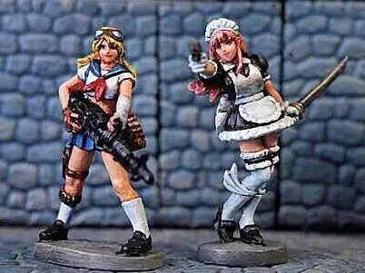

1/48 Resin Kits Machine Gun Girl & Combat Maid 2pcs/set