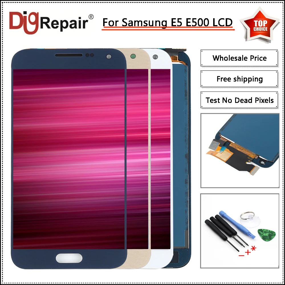 

e500 lcd For Samsung Galaxy E5 Display E500 E500F E500H E500M LCD Display Touch Screen Digitizer For samsung e5 screen e500h lcd