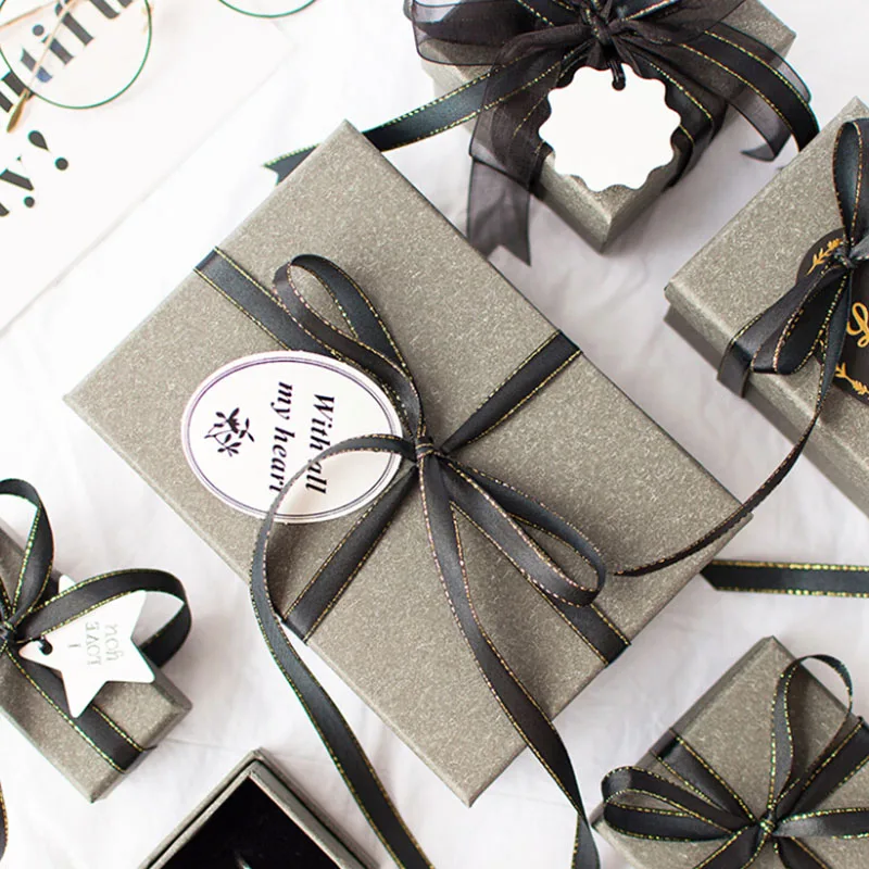 

1pc Valentine's Day paper gift bag Packing bag Mysterious gray gift box beloved Creative wedding birthday party jewelry box