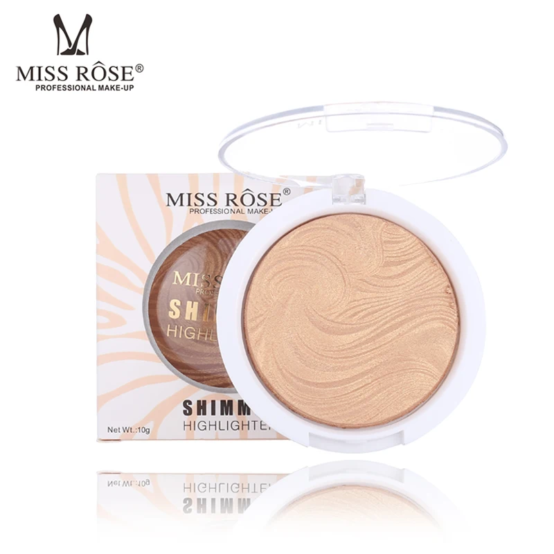 

MISS ROSE Brand 12 color Baked Glitter Highlight Powder Oil-Control Face Makeup Highlighter Contour Powder Cosmetics Makeup