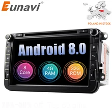 Eunavi Android 8,0 Octa Core 4 GB Оперативная память автомобильный DVD для VW Passat CC Polo GOLF 5 6 блок EOS T5 Sharan Jetta Tiguan gps радио сиденье