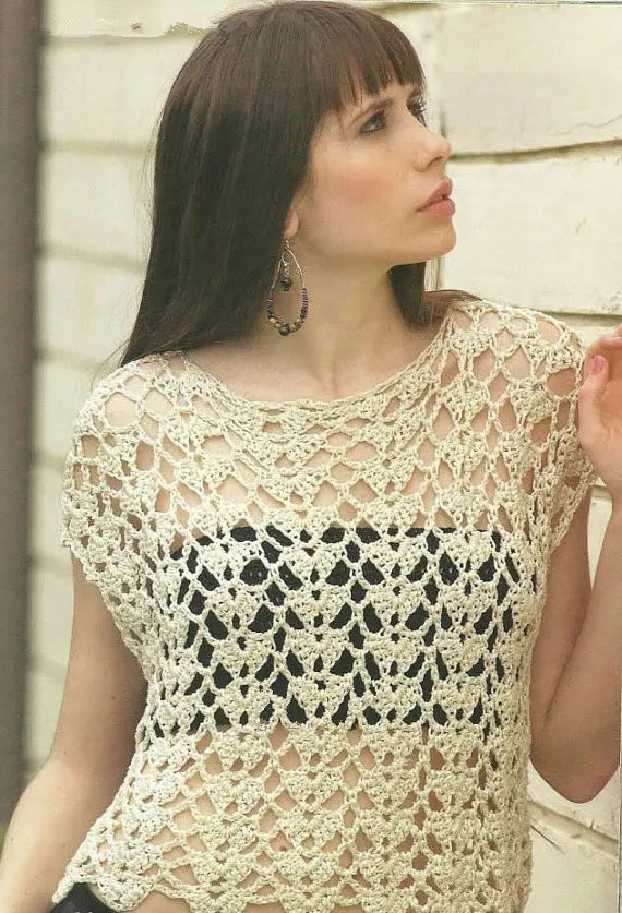 2013 spring summer Lady Hand Crocheted hole sweater vintage crochet
