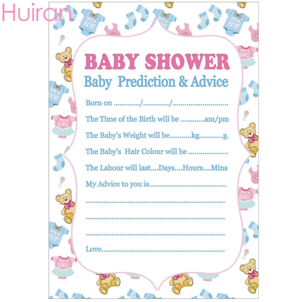 

HUIRAN 10 Pieces Baby Shower Party Supplies Baby Prediction Advice Souvenir Baptism Decorations Baptism Favors Gifts For Guests