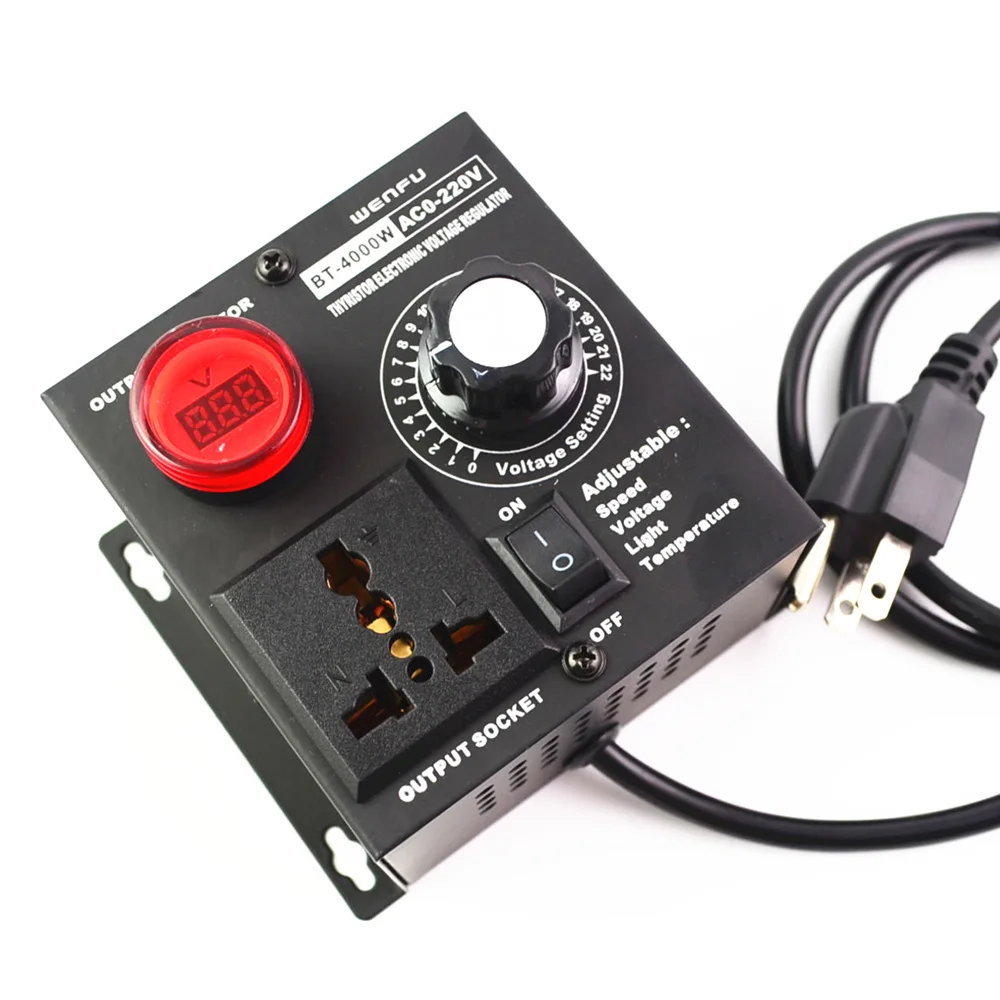 Ac220v 4000w Us Plug Scr Electric Adjustable Voltage Dimmer Temperature