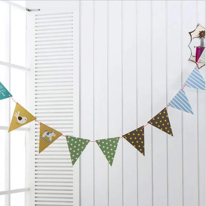 12 шт. полосатые решетки с днем рождения Babyshower флаги для украшения гирлянды банты вечерние свадебные принадлежности конфетный венок