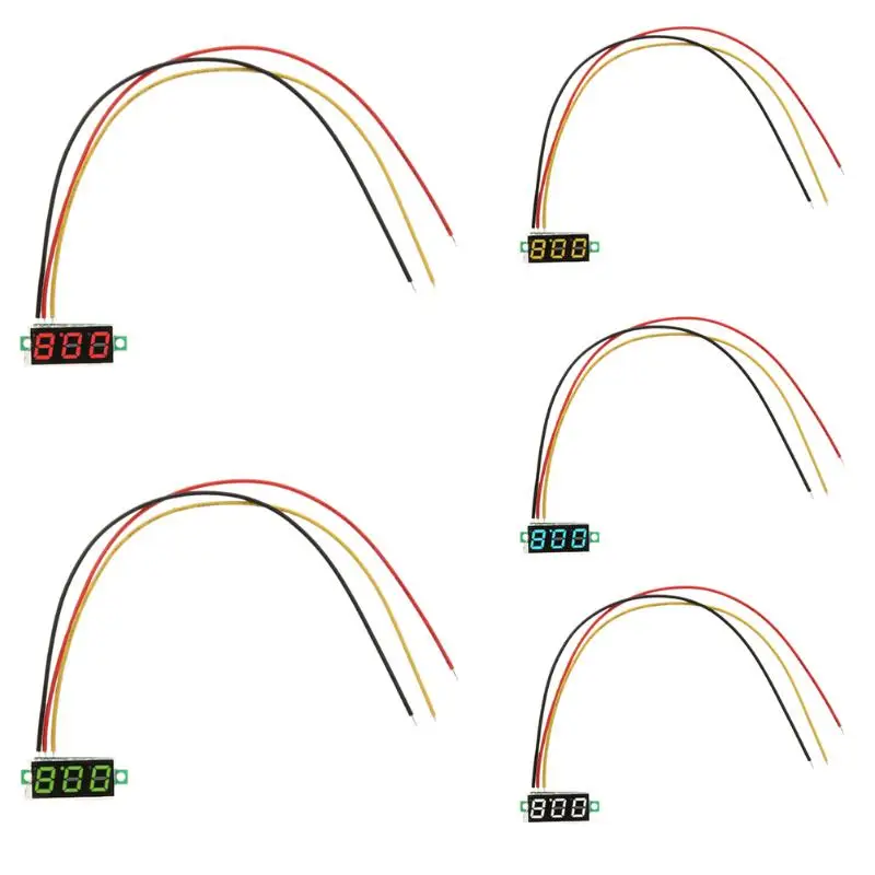 0.28in Вольтметр постоянного тока 0-100 в 3-Провода светодиодный Дисплей цифровой Панель индикатор напряжения измеритель напряжения