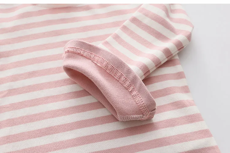 2018 Spring Autumn 2-11 12 Year Teenager Children Sweet Striped O-Neck Baby Long Flare Trumpet Sleeve Kids Girls Basic T-Shirts (18)