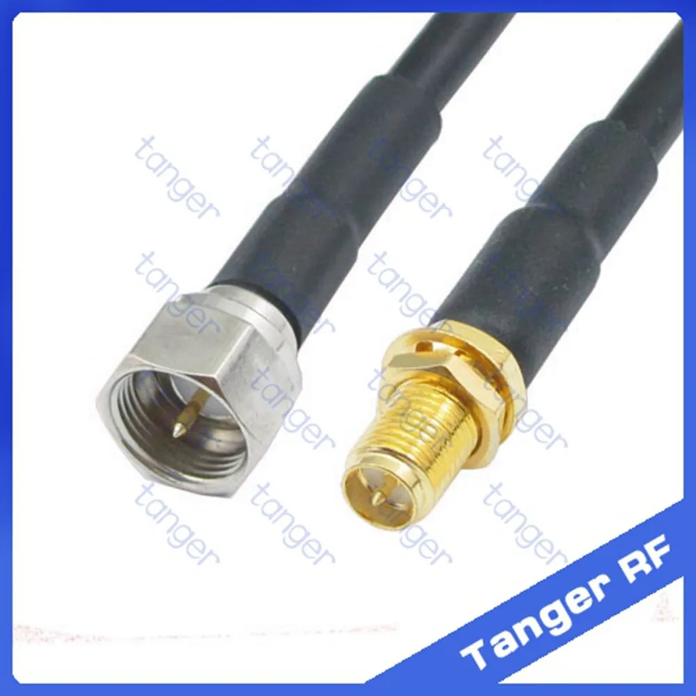 

Hot Selling Tanger F male plug to RP-SMA female connector straight RF RG58 Pigtail Jumper Coaxial Cable 20inch 50cm High Quality