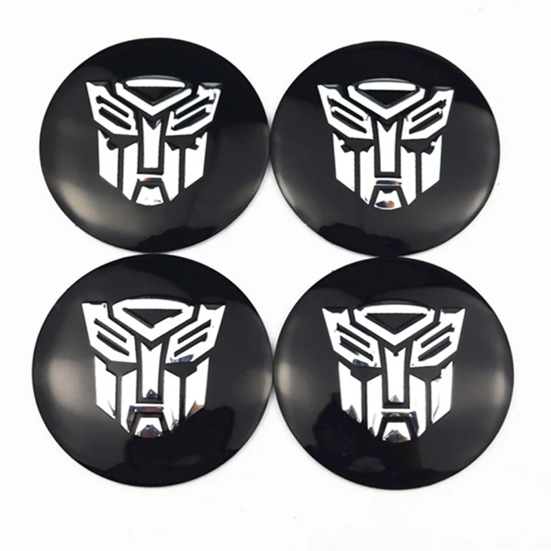 

4pcs Auto Man Transformers Car tire Wheel Center sticker Hub Cap Badge Decals For Opel Peugeot Audi Bmw Kia Renault Lada
