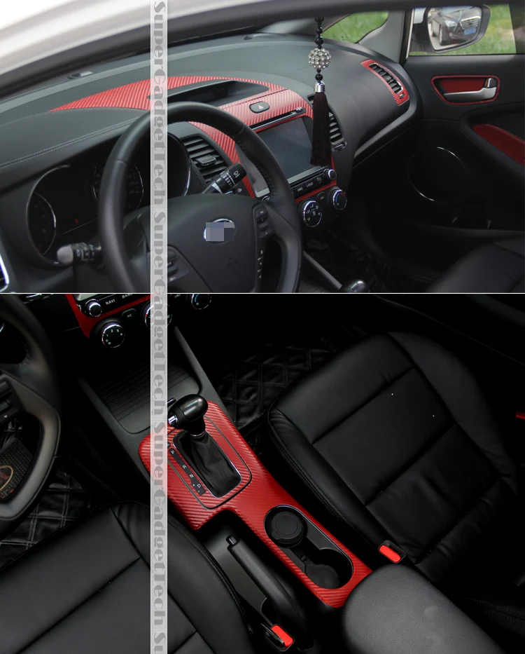 Автомобильный-Стайлинг Teeze Автомобильный интерьер центральная консоль изменение цвета углеродного волокна формовочные наклейки для Kia K3