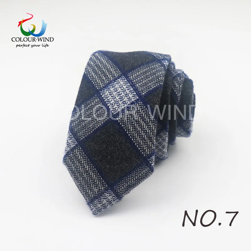 Мужские галстуки из хлопка и шерсти, обтягивающие, в полоску, с квадратным платком, в клетку, с бабочкой, набор галстуков, вечерние галстуки - Цвет: 7