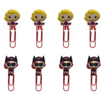 8 шт. супер герой закладки для девушек для книг бомб Бумага биндеры канцелярские для студент; преподаватель металлическая закладка для книги, подарок для детей