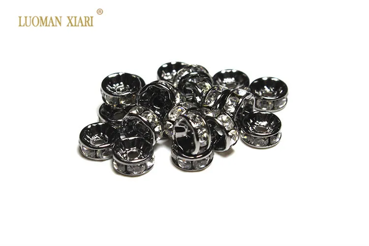 Wholesale 100 Pcs AAA 4/5/6/8 mm Copper Wheels Spacers Beads Golden Silver Black Nickel Rhinestone Beads For Jewelry Making DIY