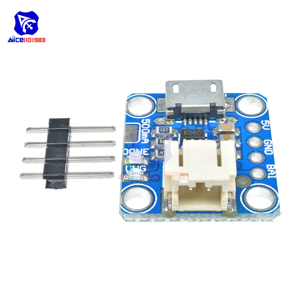 Chargeur multiport USB pour batteries LiPo/Li-ion 3.7V - 100/500mA avec câble JST, emballage et accessoires.