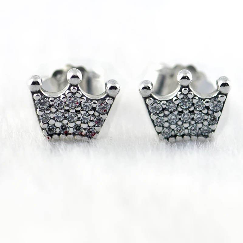 

Enchanted Crowns Stud Earrings Sterling Silver Jewelry Studs Earrings For Woman Wedding Fashion Elegant Earrings