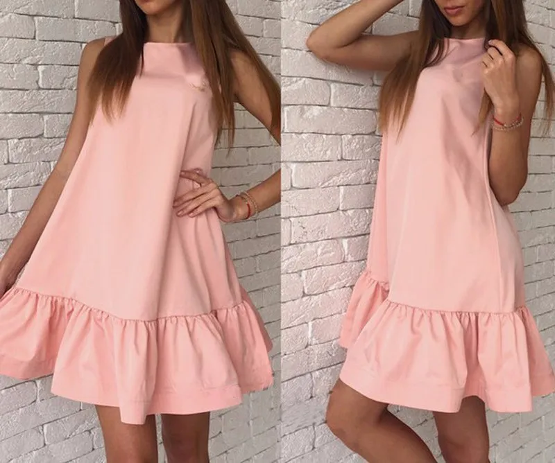 CTS 2016 Autumn Dress Fashion O-Neck Loose Women Mini Dress Ruffles Hem Casual Ladies Dresses Plus Size Womens Clothing 6 Color (9)