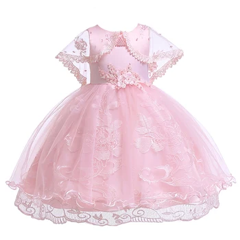 Кружевные платья для девочек; платье с цветочной аппликацией для девочек; вечерние платья для дня рождения; бальное платье принцессы; детская одежда; Одежда для девочек - Цвет: as the  picture
