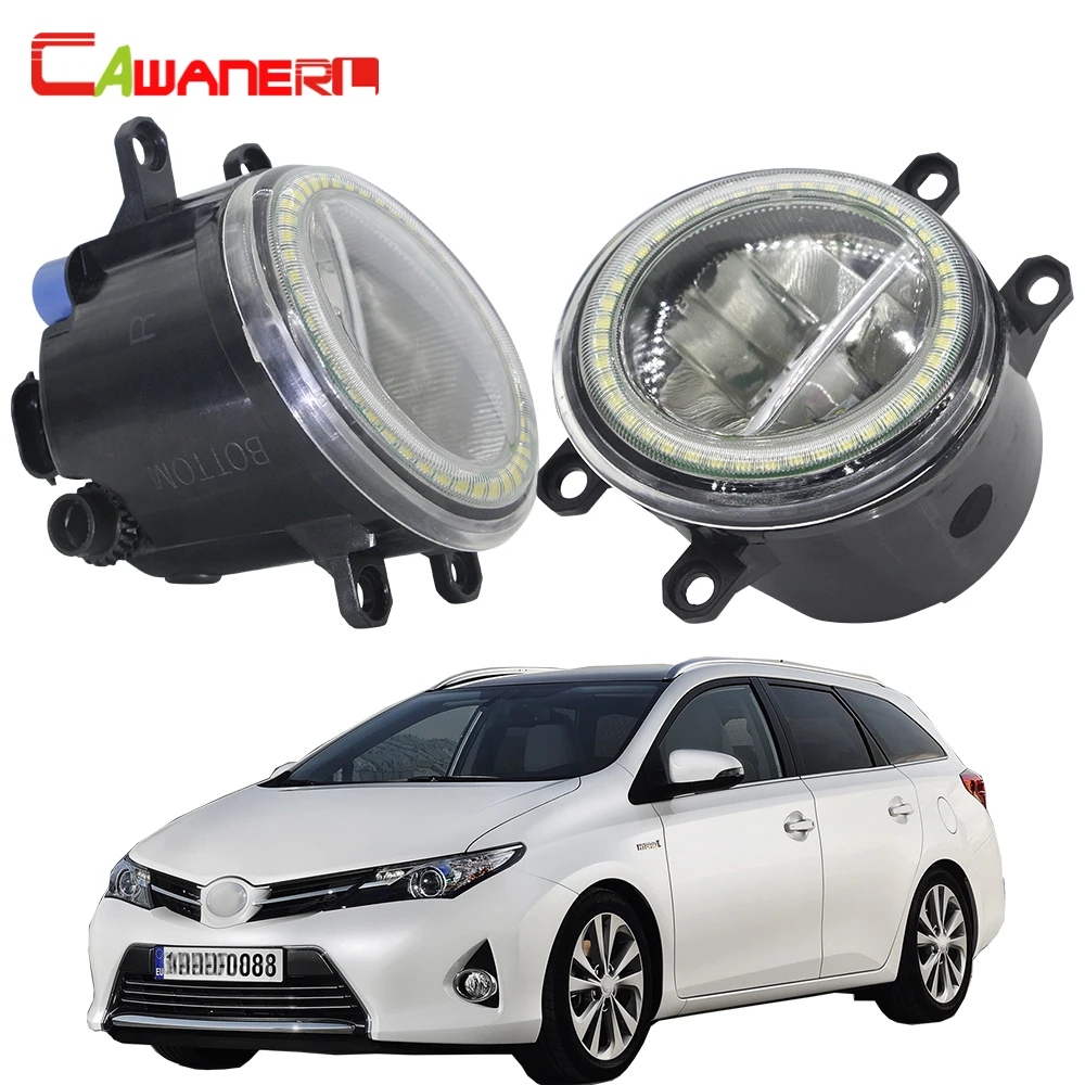 Cawanerl для Toyota Auris 2012 2013 автомобиля 4000LM светодиодный туман светильник+ глаза ангела фары Дневные ходовые огни H11 12V