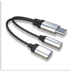 Usb type-C к сплиттеру 3,5 мм разъем AUX для зарядки type-C 2 в 1 сплиттер адаптер аудио конвертер кабель для телефона xiaomi huawei - Цвет: Серебристый
