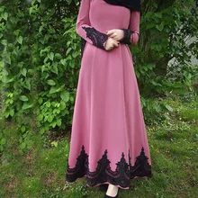 Мусульманское женское длинное платье abaya Caftans для женщин розовое кружевное мусульманское платье с вышивкой длинные исламские юбки мусульманская Туника Марокканская