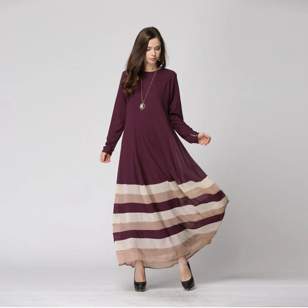 

new fashion muslim dress women 2019 Casual Lady Slimming Long Dress Double Layer Casual Long Dress loose abaya kaftan islamic